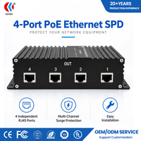 Protecteur de signal pour câble de données, qualité professionnelle CAT5 CAT6, 5kA, 4 ports, 1000 Mbps, conception compacte, 5kA pour l'intégration d'enregistreurs NVR