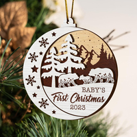Rustikale Ornamente des Weihnachts baums für Weihnachts dekorationen Hängender Weihnachts baum Runde Holzbaum verzierungen Umwelt freundlich