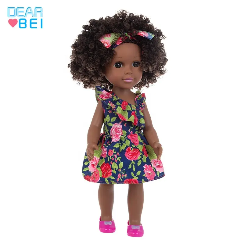 Factory direct sale cute African 14 inch African silicone reborn black doll suitable for children