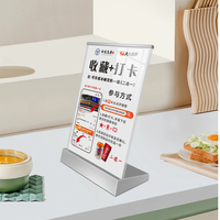 Stand Display Meja Stainless Steel Kustom, Papan Iklan Logam, Papan Menu, Papan Poster
