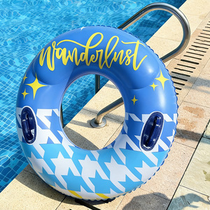Wanderlust <b>Inflatable</b> Swim Ring 90cm Blue Star Pattern With Handles <b>Pool</b> <b>Float</b> Adult Unisex - Product Image 4