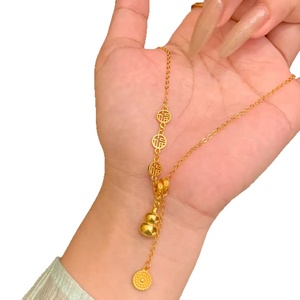 Collier en acier inoxydable de luxe léger, design en forme de <span class=keywords><strong>gourde</strong></span>, super scintillant, bijoux haut de gamme et romantiques - Product Image 1