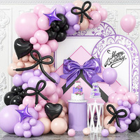 Kit de Globos Rosa Macaron con Lazo Blanco, Globos de Látex y Metalizados para Baby Shower, Cumpleaños de Niña, Decoración de Fondo para Fiestas