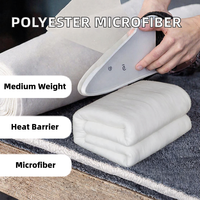 Rembourrage de style croisé uni, 100% microfibre polyester, non-tissé aiguilleté, isolant thermique, 200 g/m²