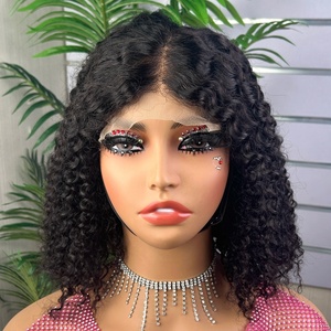 Perruque à fermeture 5*5 en dentelle Super Double Drawn, cheveux humains bruts originaux, boucles crépues, prix d'usine - Product Image 1