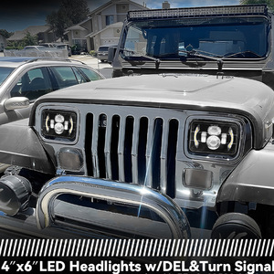 5 Inch Square <b>Led</b> <b>Work</b> <b>Light</b> 4x6 Truck Headlight With Yellow Turn Signal Dot Sae E9 Off Road Lighting - Product Image 3
