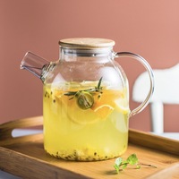 Théière en verre prix usine 40oz 1200ml bouilloire en verre avec Remova théière en verre haute transparence de style japonais