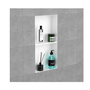 Electroplated Rectangular No Need Tile No Hurt Hand Stainless Steel 304 Shower Niche Products Wall Insert Shower Niche Bath