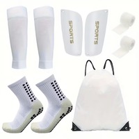 Pack d'entraînement de football 5-en-1 : Chaussettes antidérapantes, manchon de compression pour mollet, protège-tibias, bandage élastique, sac de rangement sportif – Fournisseur ODM