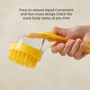 فرشاة استحمام للبيع بالجملة فرشاة تنظيف فروة الرأس للقطط والكلاب فرشاة الشامبو لتنظيف الشعر بمقبض طويل فرشاة حمام للاستخدام المنزلي - Product Image 5