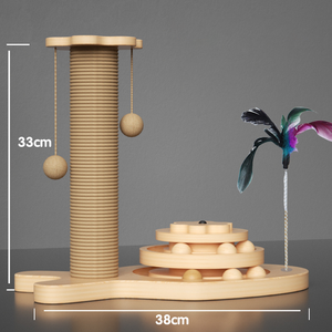 Cá công chúa gỗ thật mèo scratcher cây bền vật nuôi cột với thân thiện leo khung carton đóng gói - Product Image 5