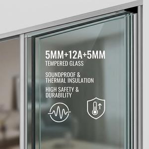 Porte <span class=keywords><strong>coulissante</strong></span> GELLJA à double vitrage avec cadre en aluminium thermolaqué au design moderne, <span class=keywords><strong>isolation</strong></span> thermique pour hôtel - Product Image 5