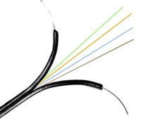 Kabel Serat Optik Solid FTTH Drop FCJ OPTO TECH Single Mode G652D/G657A1/A2 1km/2km Indoor/Outdoor 1 Core Konduktor Tembaga PVC