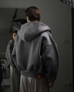 Tùy Chỉnh 520G Thăng Hoa Thời Trang Đường Phố Dày Baggy Người Đàn Ông Dây Kéo Hoodies Unisex Heavyweight Quá Khổ Boxy Cắt Phù Hợp Với Zip up Áo - Product Image 5