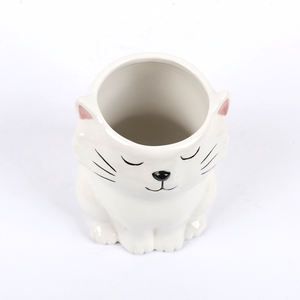 Macetas <span class=keywords><strong>de</strong></span> Cerámica con Diseño <span class=keywords><strong>de</strong></span> <span class=keywords><strong>Gatito</strong></span> y Flor en 3D, Estilo Instagram, Únicas y Encantadoras, Venta al por Mayor - Product Image 4