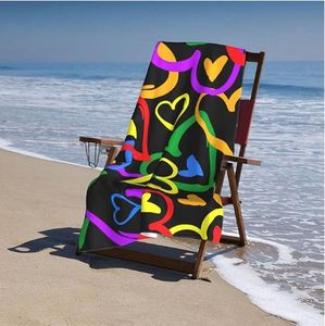 Serviette <span class=keywords><strong>de</strong></span> plage et <span class=keywords><strong>de</strong></span> piscine en microfibre à impression arc-en-ciel Gay Pride personnalisée 32in X 52in couverture <span class=keywords><strong>de</strong></span> sports d'été à séchage rapide sans <span class=keywords><strong>sable</strong></span> - Product Image 5