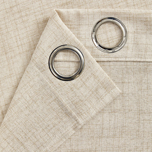 Cortinas de Poliéster Linho Blackout Estilo Moderno Retardante de Chamas Isoladas Design Cor Natural Reutilizáveis para Área Externa - Product Image 6
