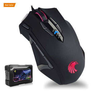 E-YOOSO-ratón óptico ergonómico para videojuegos, dispositivo láser de alta precisión RGB de 10000 DPI, ratón programable para videojuegos 14, 6 botones, x7