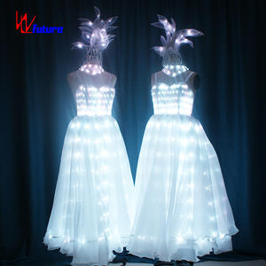 Vestido LED Blanco y Colorido de Estilo Futurista para Mujer y Trajes de Disfraces LED con Falda Abultada para Niñas, Ropa Sexy para Espectáculos de Danza - Product Image 4