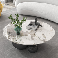 YUSHI Style italien lumière luxe salon Table basse moderne Simple pierre frittée Table à thé pour la maison salon meubles