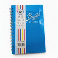 Carnet à spirale rigide A5 Kawaii simple, avec couverture en polyéthylène et spirale métallique, pour étudiants et enfants, pour les notes quotidiennes
