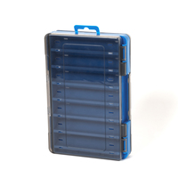 Boîte à pêche à la mouche en plastique imperméable double face épaissie haute résistance 20,2*14,5*4cm pour utilisation en lac, rangement d'appâts, leurres et hameçons