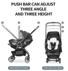 Poussette Trône Bébé Rose Portable de Haute Qualité Style Français Luxe 4-en-1 Pliable Design Compact avec Siège Auto Directement de Chine - Product Image 2