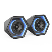 Speaker Gaming Lampu RGB 20W RMS dengan Kontrol Tombol BT Connect 2.0 CH Model Pribadi untuk Kustomisasi Komputer PC