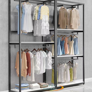 Soporte de exhibición moderno personalizado para ropa, tienda de moda, estante de ropa de hombre de Metal negro, estantes de exhibición para niños - Product Image 4