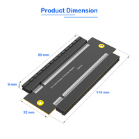 Adaptateur HLT PCI-E X16 Femelle-Femelle, Convertisseur Riser PCI Express 3.0 16X vers 16X avec Protection OTP