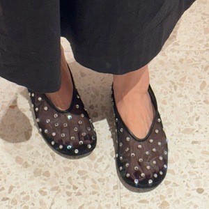 Zapatos planos Mary Jane con diamantes de imitación para mujer, novedad primavera 2026, de malla transpirable, calzado individual, estilo ballet, para cena - Product Image 2