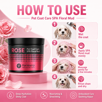 Boue de SPA florale naturelle pour chats et chiens, traitement hydratant pour un pelage doux et brillant, soin de toilettage pour animaux de compagnie à la rose, à la cerise et au jasmin