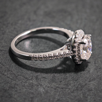 Bagues en argent S925 plaqué rhodium, serties de moissanite ovale couleur D, tendance, pour un cadeau d'anniversaire ou de mariage