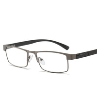 Lunettes de lecture tendance pour hommes d'affaires, monture carrée en métal, verres en résine anti-lumière bleue, presbytie +1.0~+4.0