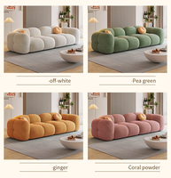Ensemble de canapés populaires pour salon, canapé moderne de luxe en velours doux blanc, canapé nuage élégant en tissu pour la maison