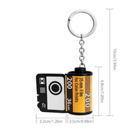 Porte-clés personnalisé en alliage de zinc avec cassette photo, 10/15/20 photos, léger et étanche, rouleau photo numérique, échantillon gratuit