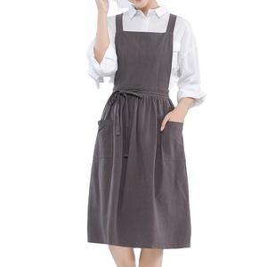 Grembiule cotone lino traspirante coreano in Nail Salon abiti da lavoro donna fiorista progettato per luce estiva personalizzata - Product Image 1