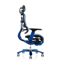 Chaise de jeu ergonomique de course sportive bleue de haute qualité JNS-809L avec repose-pieds
