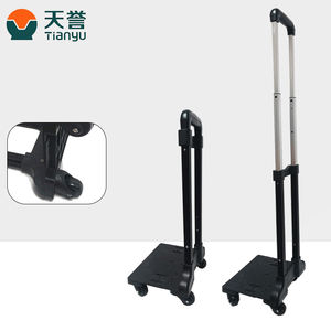 Poignée de chariot à traction Portable, chariot télescopique avec 4 roues à Double manche et Base en plastique pour sac d'enfants et sac de Shopping - Product Image 3