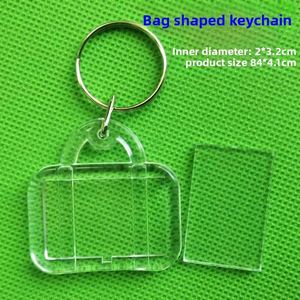 X48 Diy Acrylic Blank <b>Keychain</b> Custom Clover Bear Bag Shape Transparent Key Chains Charm Pendant Blanks Acrylic Photo Frame Keyc - Product Image 3