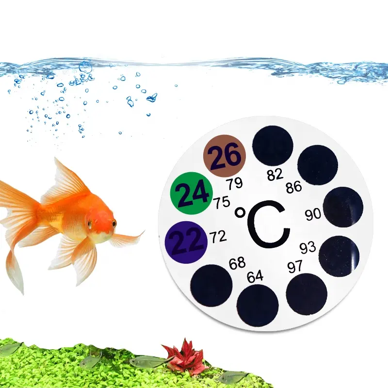 Termômetro para aquário, testador de temperatura para peixes, material PET, cristal líquido, balança doméstica, 26-40C
