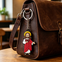Porte-clés promotionnels Jésus en PVC, vente en gros, cadeau religieux, porte-clés chrétien en caoutchouc souple et silicone, porte-clés Jésus personnalisé