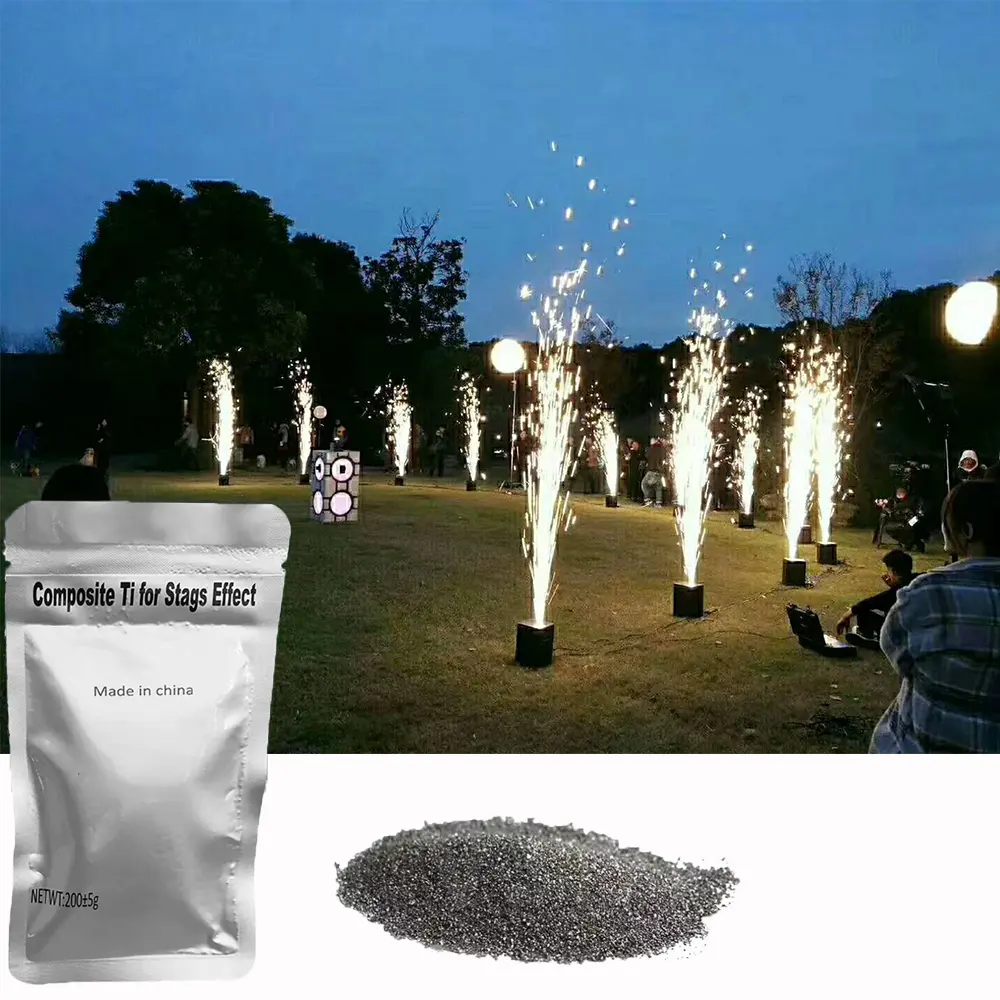 Msds Certificering 200 G/zakken Titanium Metalen Poeder Voor Koud Sterretje Poeder Fontein Vuurwerk Vonk Machine Verbruiksartikelen