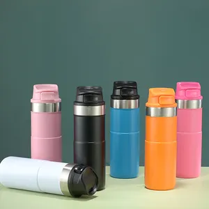Portable Stainless Steel Thermos Cup Insulated Outdoor Sports Drinking Water Bottles For Camping 400ml 500ml 1000ml Capacity