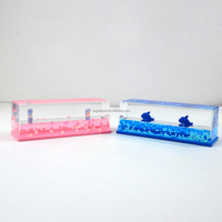 Poids-papier en cristal liquide ondulé, cube en acrylique avec flotteur, décoration de bureau, cadeaux en plastique, cube en acrylique aquatique