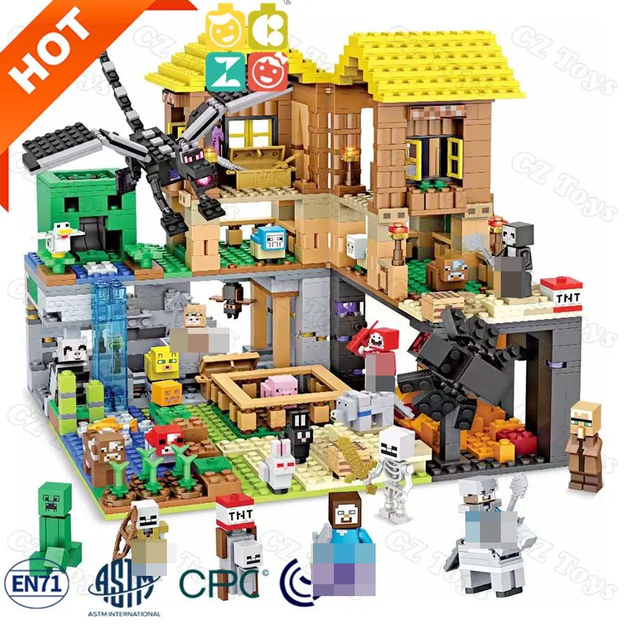 1415PCS My World Building Block Set Minecrafted Tree House My World Building Block Mini figuras juguetes educativos para niños Juego de ladrillos