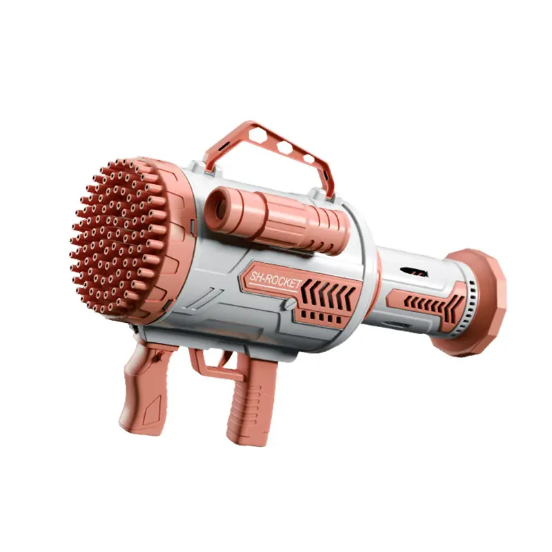 Sıcak Sale100 delik bazuka kabarcık tabancası ile hafif elektrikli roket yaz açık kabarcık oyuncak silah çocuklar için