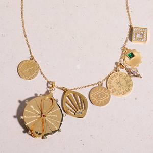 Alta lode accessori gioielli DIY hexagram Charm design unico in acciaio inox zircone placcato in oro ciondolo all'ingrosso - Product Image 1