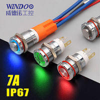 WINDOO 12E 12mm 10A Interrupteur à bouton-poussoir métallique étanche IP67