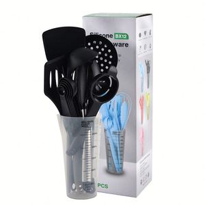 Juego de Utensilios de Cocina de Silicona y Nailon Resistentes al Calor, 16 Piezas, Aptos para Alimentos, con Soporte, para Lavavajillas/Microondas/Horno - Product Image 1